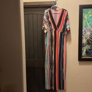 Melissa Masse striped maxi dress